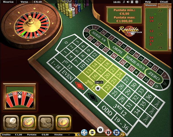 European roulette AAMS