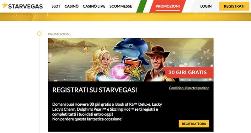 starvegas bonus senza deposito