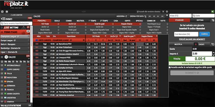 replatz scommesse